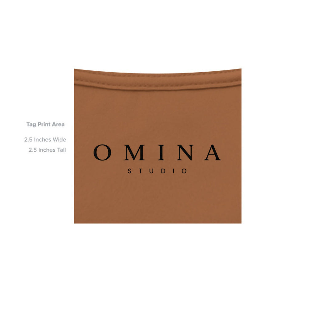 OMINA Studio brown heavyweight cotton oversized t-shirt with minimalist logo