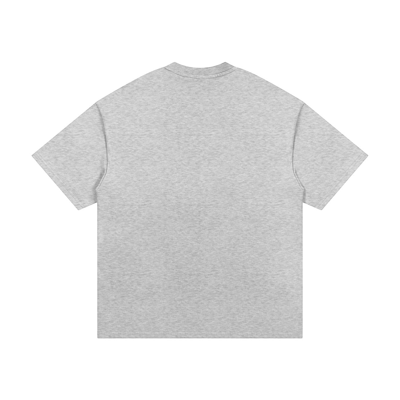 OMINA Studio grey heavyweight cotton oversized t-shirt with drop shoulders and relaxed fit.