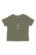 Omina Studio olive green infant t-shirt made from soft, breathable cotton with a classic fit and minimalist logo.