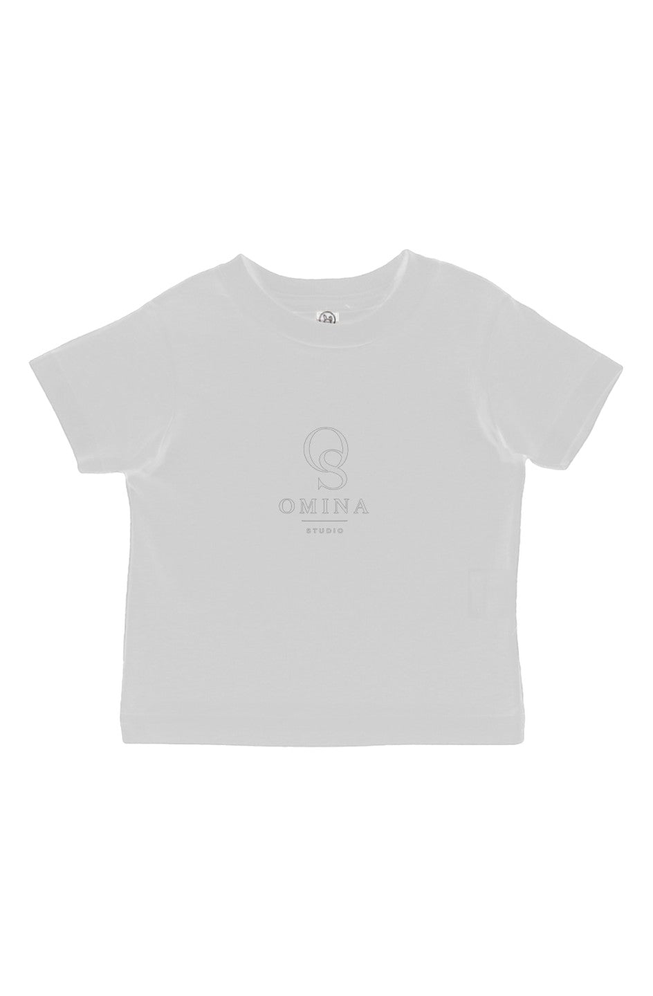 Omina Studio white infant t-shirt made from soft, breathable fine jersey cotton with a classic fit and subtle logo.