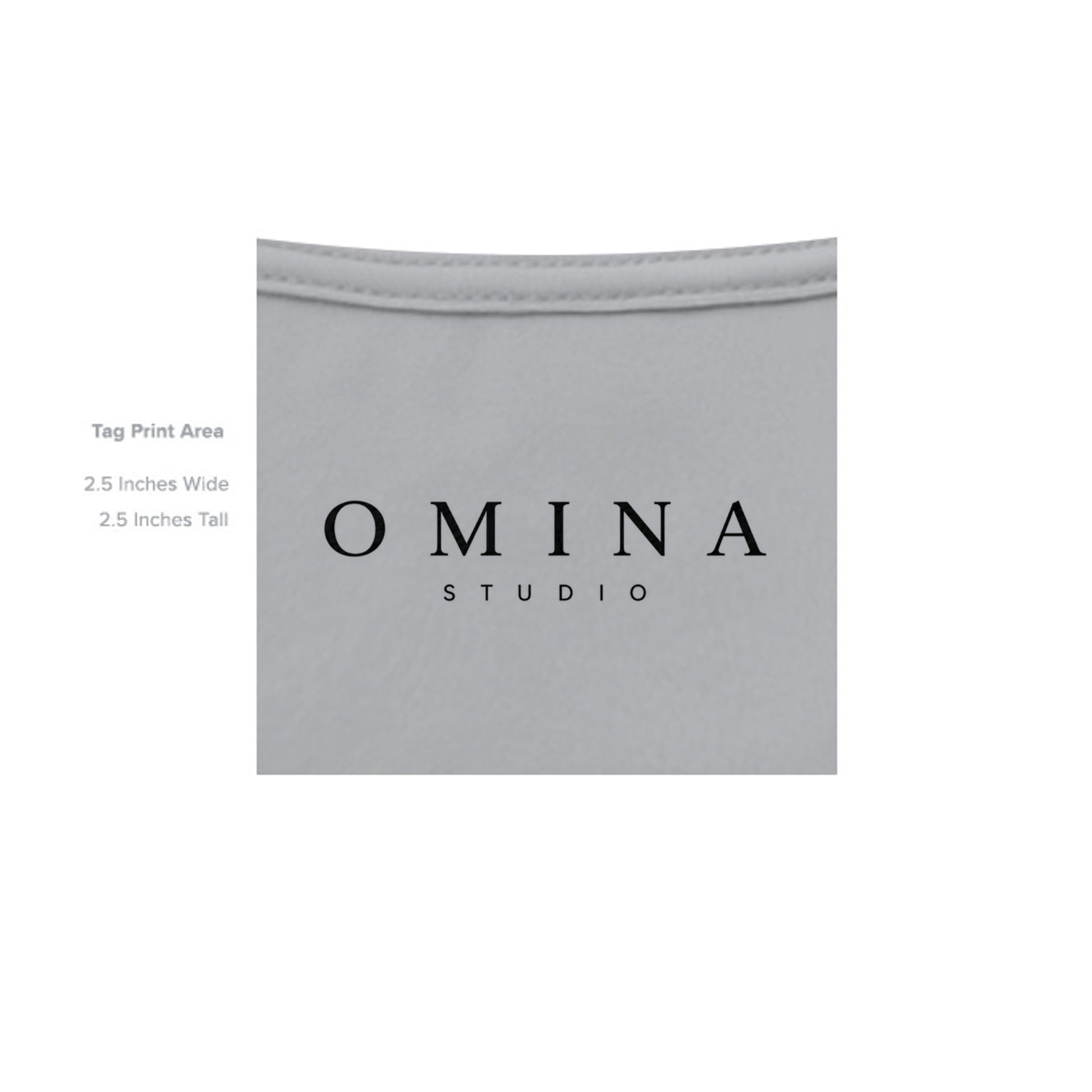 OMINA Studio light grey heavyweight cotton t-shirt with oversized fit and minimalist logo.