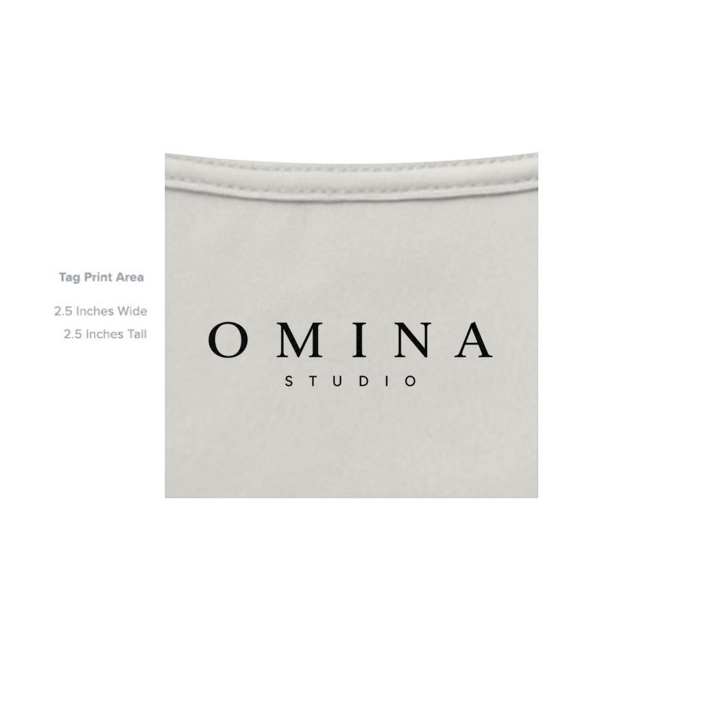 Omina Studio Intentional Living T-Shirt in off-white heavyweight cotton with a relaxed fit and minimalist logo.