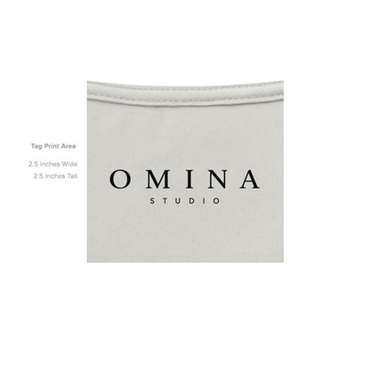 Omina Studio Intentional Living T-Shirt in off-white heavyweight cotton with a relaxed fit and minimalist logo.
