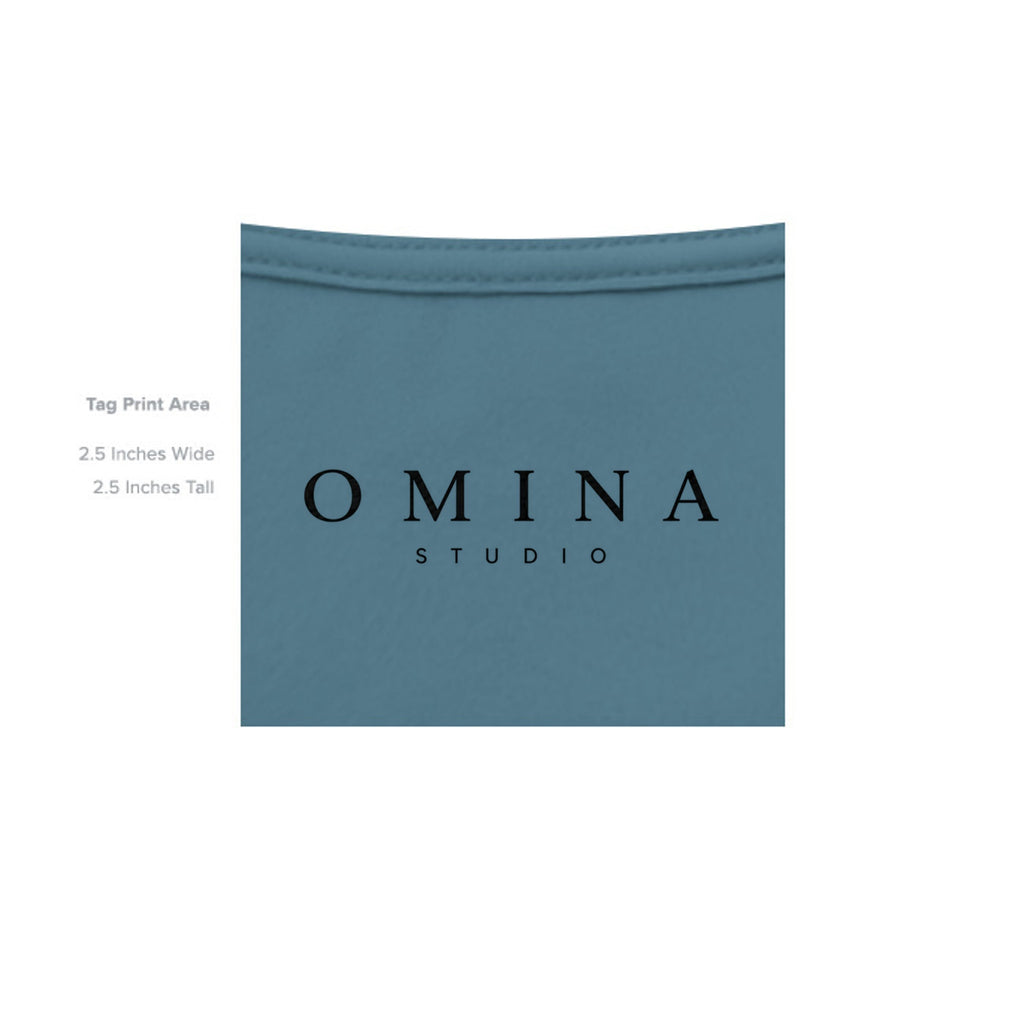 OMINA Studio Intentional Living T-Shirt in teal heavyweight cotton with a relaxed fit and minimalist design.