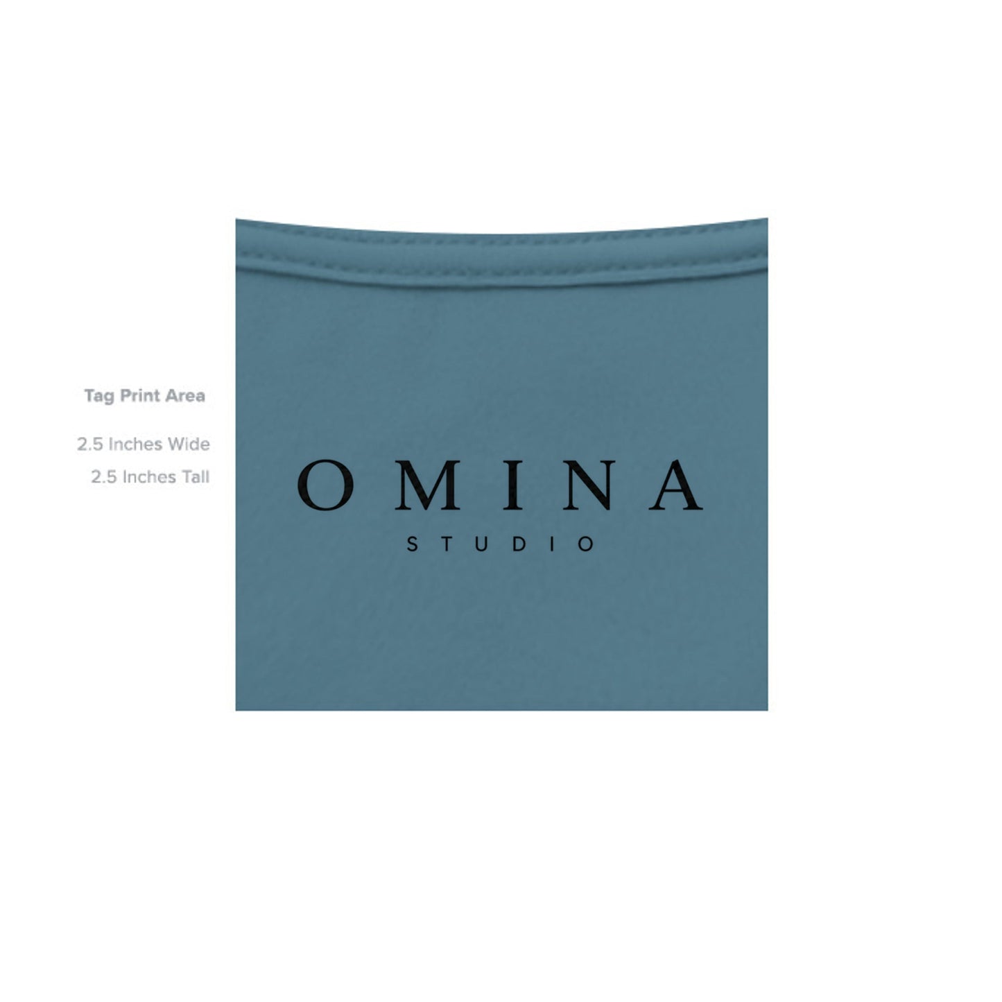 OMINA Studio Intentional Living T-Shirt in teal heavyweight cotton with a relaxed fit and minimalist design.