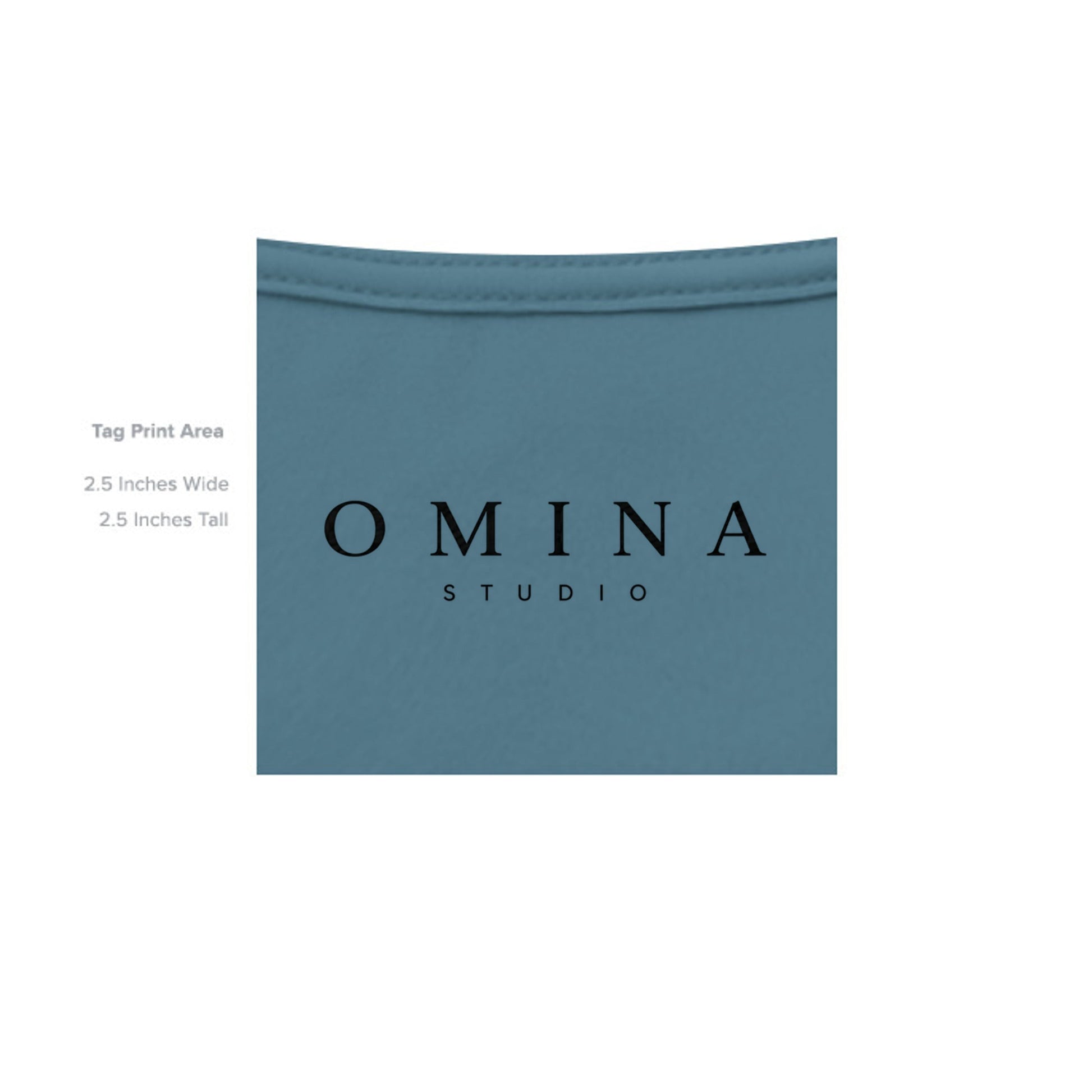 OMINA Studio Intentional Living T-Shirt in teal heavyweight cotton with a relaxed fit and minimalist design.