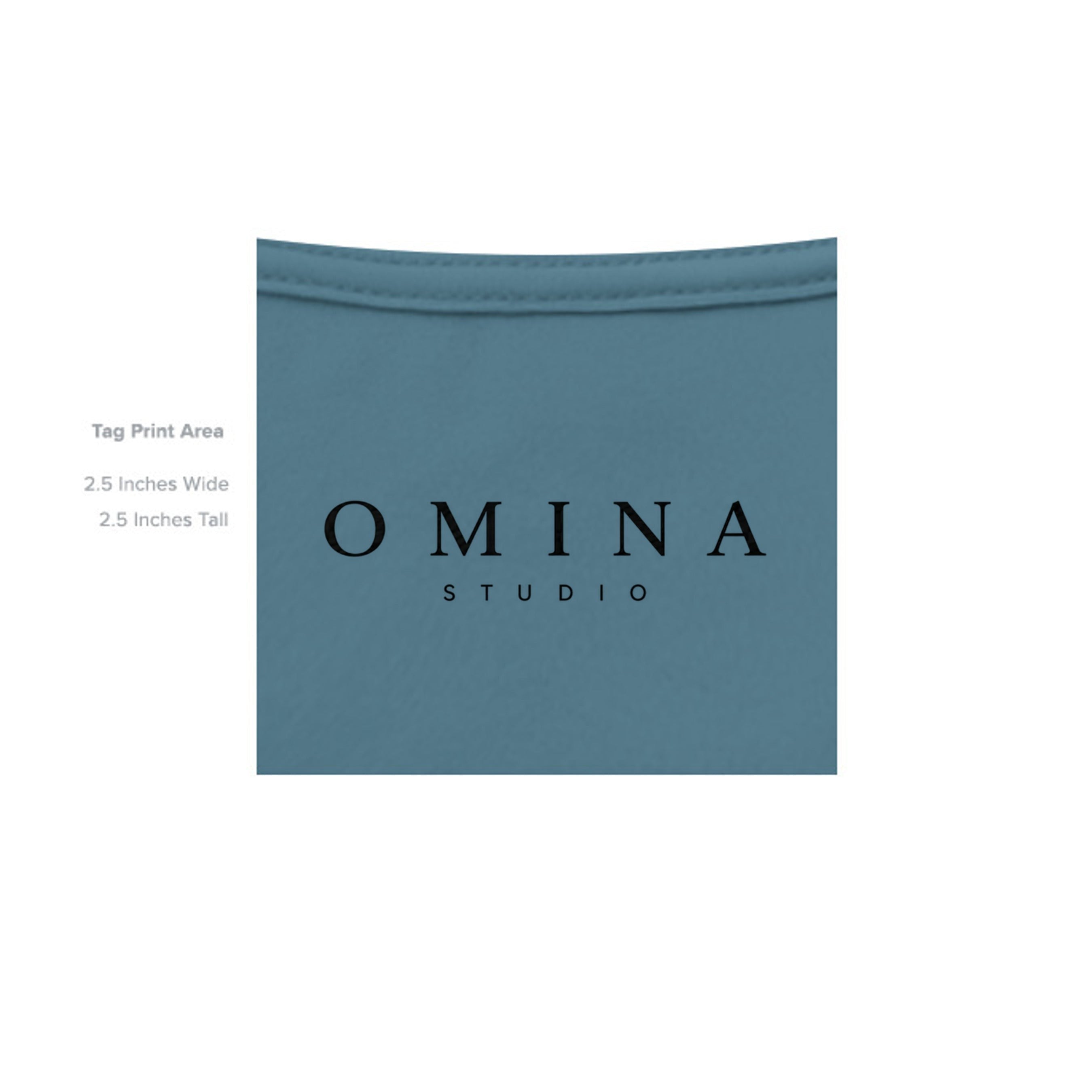 OMINA Studio Intentional Living T-Shirt in teal heavyweight cotton with a relaxed fit and minimalist design.