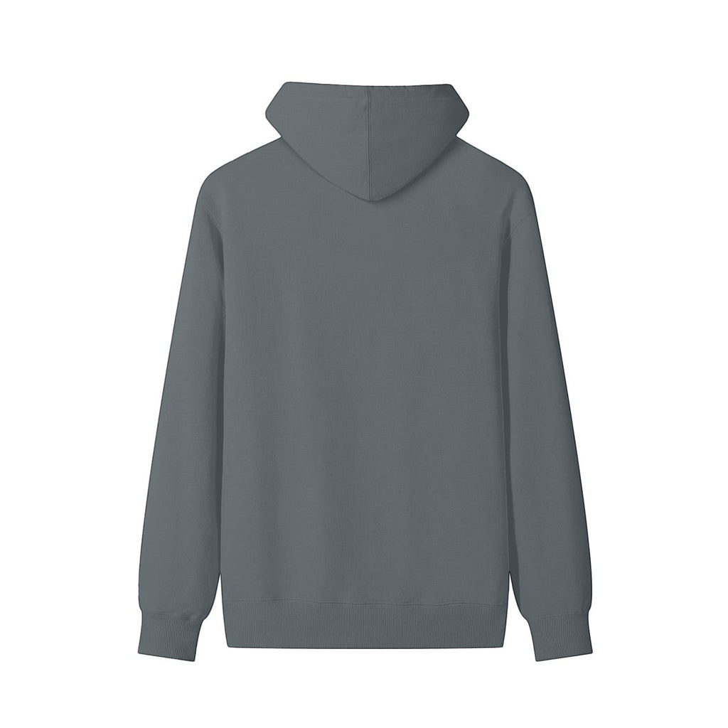 Omina STUDIO grey heavyweight long sleeve hoodie with Medusa bust graphic on back