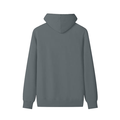Omina STUDIO grey heavyweight long sleeve hoodie with Medusa bust graphic on back