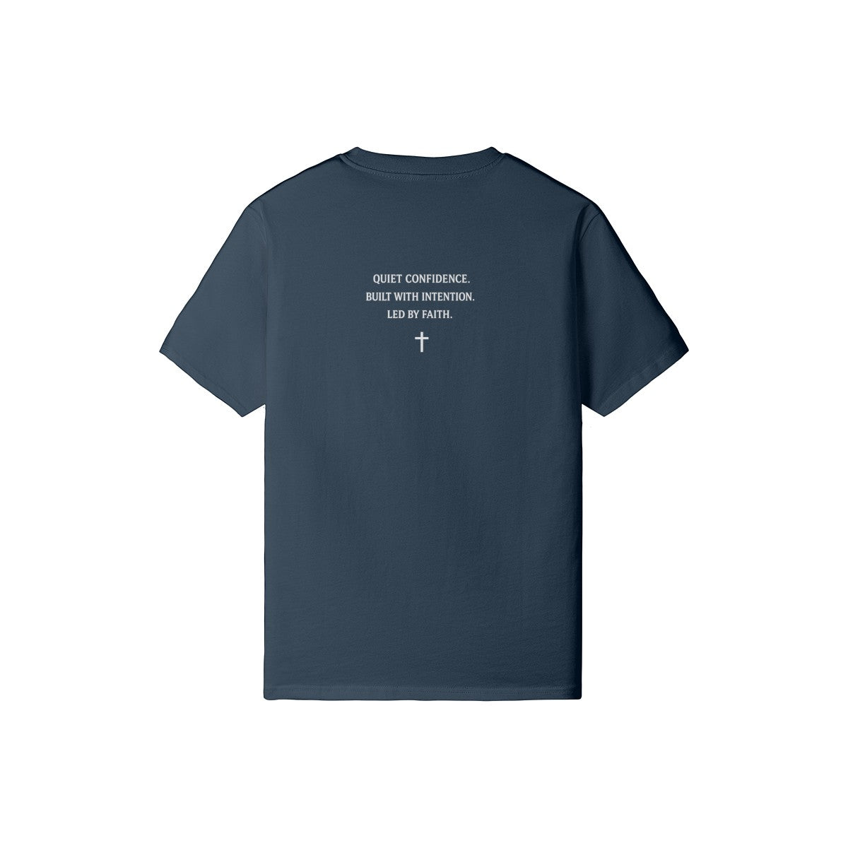 Omina Studio navy blue 100% cotton crew neck t-shirt with