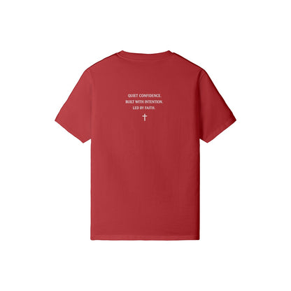Omina Studio red 100% cotton crew neck t-shirt with