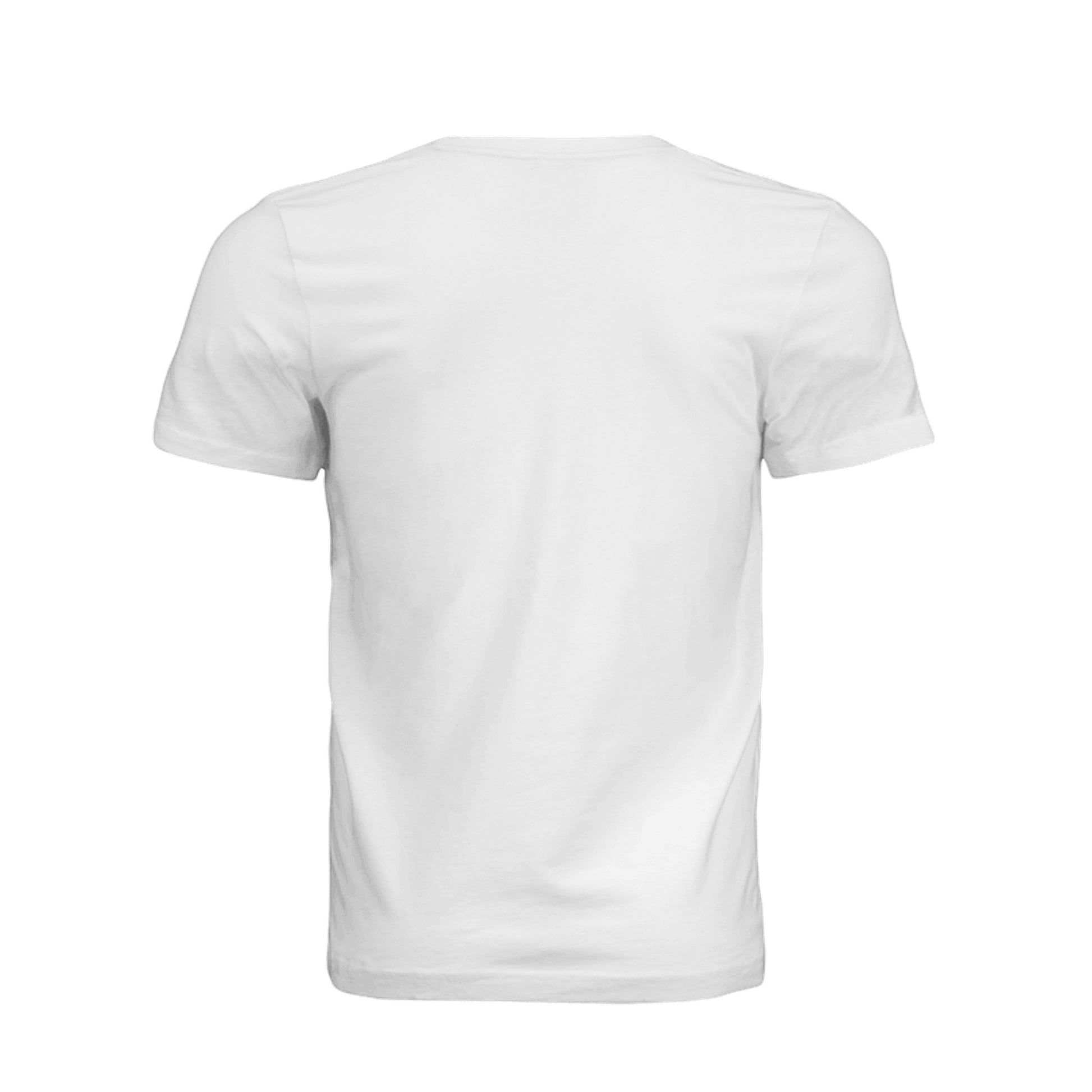 Back view of a plain white Omina O Urban T-Shirt made from soft cotton with a classic crew neck and relaxed fit.