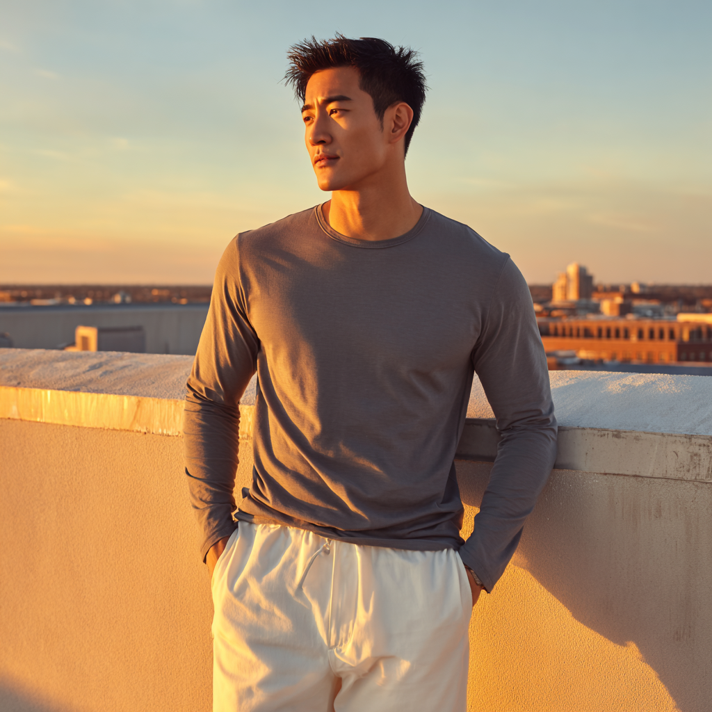 Mason Grey Long Sleeve Crew Auragen