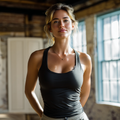 Alexa Black Scoop Neck Tank Auragen